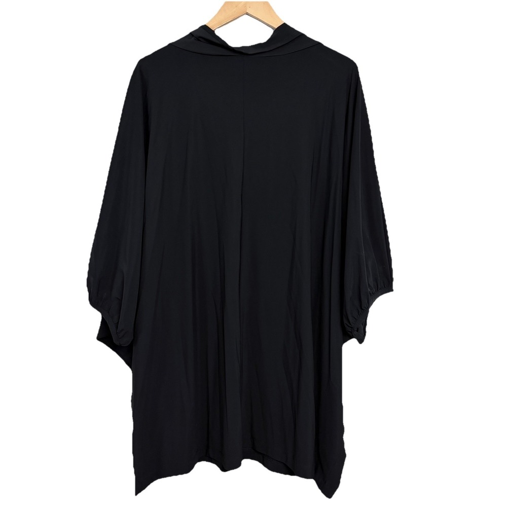Bryn Walker Black Draped Cowl Neck Oversized Tunic Top XL Minimalist - Picture 4 of 7